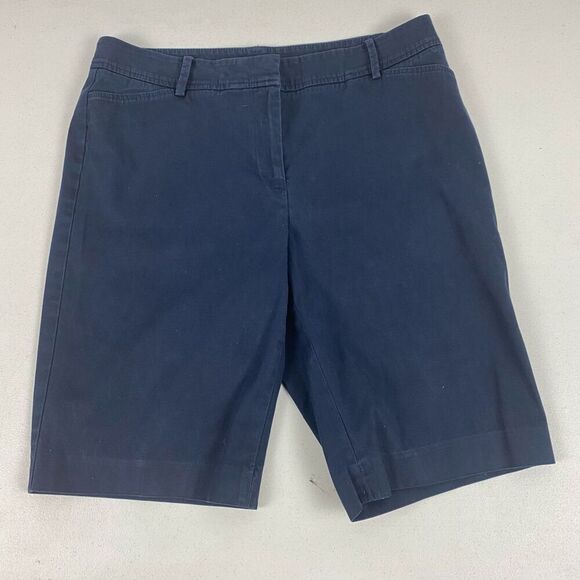 Talbots Perfect Fit Chino Shorts size 6 Navy - Picture 1 of 6